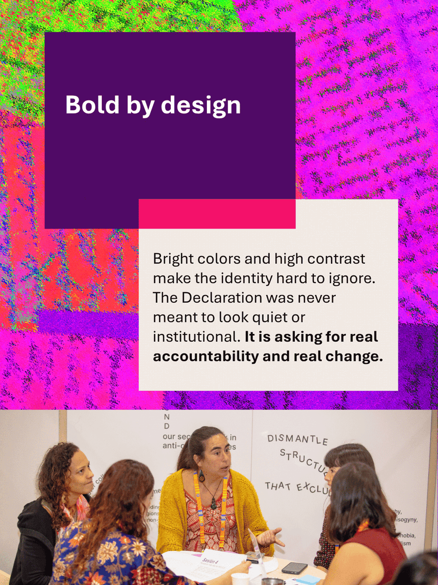 WomenDeliver's tweet photo. The #MelbourneDeclaration was built collectively. Its identity was too. Shaped by hundreds of #WD2026 delegates, the new visual identity reflects a Declaration rooted in courage, solidarity, and joy. Learn more: https://t.co/lCMuBgAkaD https://t.co/qYKUuozrGu