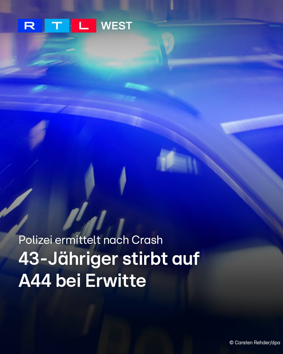 RTLWEST's tweet photo. Ein 43-jähriger #Autofahrer ist am Donnerstagmorgen (23.07.) bei einem schweren #Unfall auf der #A44 bei #Erwitte (Kreis Soest) ums Leben gekommen. Nach ersten Erkenntnissen fuhr er aus bislang ungeklärter Ursache auf einen vorausfahrenden #Laster auf. Sein #Auto geriet unter den Lastwagen. Der Mann wurde eingeklemmt und starb noch an der #Unfallstelle.
Die #Polizei untersucht jetzt den genauen Hergang. Dafür ist ein spezialisiertes #Unfallaufnahmeteam im #Einsatz.