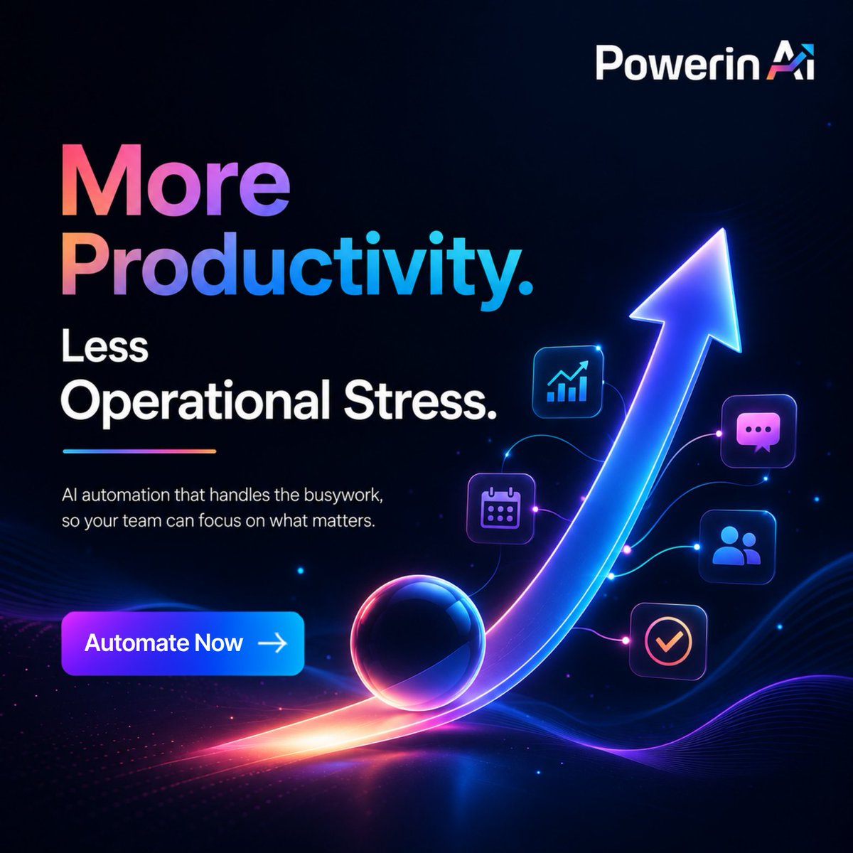 PowerinAI's tweet photo. Operational excellence starts with smarter systems.

AI automation isn't about replacing people-it's about empowering them to focus on strategic work while repetitive processes run seamlessly in the background. https://t.co/WcOogFcDZ3