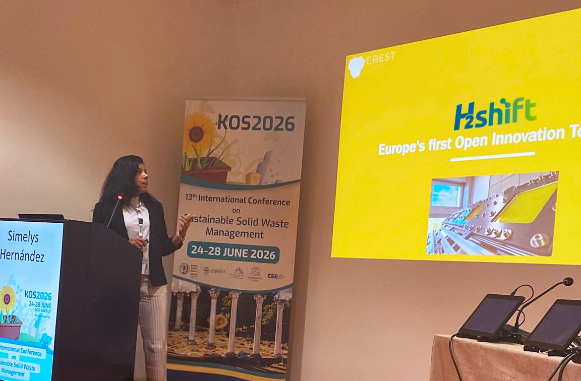 H2shift's tweet photo. ๐ H2SHIFT at #KOS2026!
Simelys Hernandez (@PoliTOnews) presented "Green Hydrogen Production with Solar and Renewable Electricity: From Research Infrastructures to Ionic Liquid-Enhanced AEM Water Electrolysis" , introduced the #H2SHIFT project plus Open Call for startups/SMEs. https://t.co/Jd1GClw4bJ