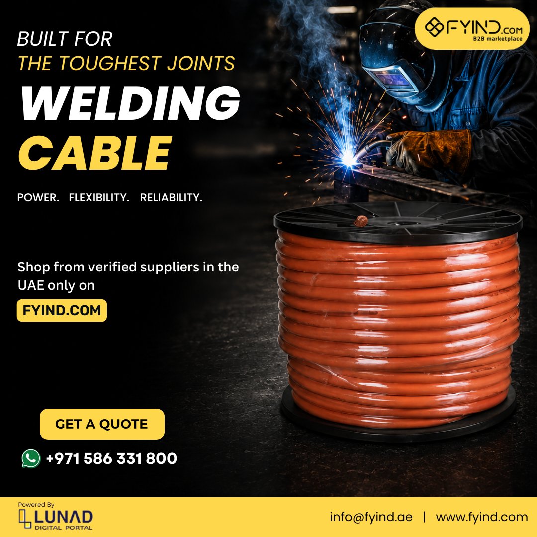FYIND_COM's tweet photo. Find verified Welding Cable suppliers across the UAE on FYIND - https://t.co/ofRdjVDwZt
📲 WhatsApp +971586331800
.
#WeldingCable #IndustrialSupplies #WeldingSolutions #FYIND https://t.co/MEzjLtmeET