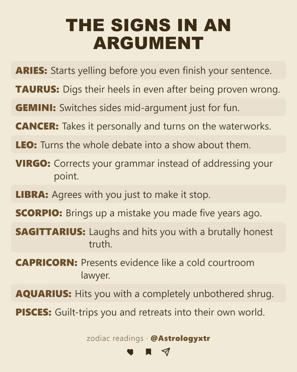 Astrologyxtr's tweet photo. Which one are you when things get heated? https://t.co/tzvS4hxqrp