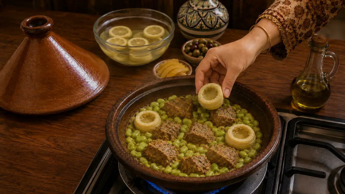 TajineRecipes's tweet photo. After the fava beans, I place the artichoke bottoms one by one. From this moment, the spoon becomes quiet.

Do you like artichokes very soft, or tender enough to hold their shape?

#MoroccanCooking https://t.co/uSegxivL6u
