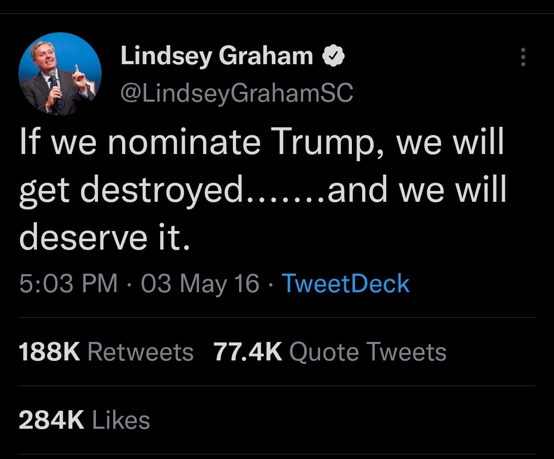 ScopesTownLib's tweet photo. @ACTBrigitte The remainder of the Republican Party needs Independents to vote (R) in order to win the House, and possibly the Senate.

Yeah, good luck with that. The late senator Graham was right. https://t.co/ZLOlAvNWyn