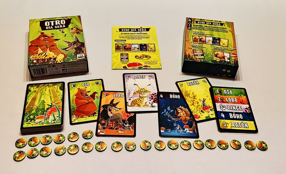 2d6Magazine's tweet photo. 📢Reseña👇

Otro día será, un juego de faroleo y deducción en una cadena alimentaria de tan solo cinco cartas, publicado por @PlaySDGames 

https://t.co/H5J2SxzX81

#juegos #juegosdemesa #juegosdecartas #animales https://t.co/2cQMZiiF2t