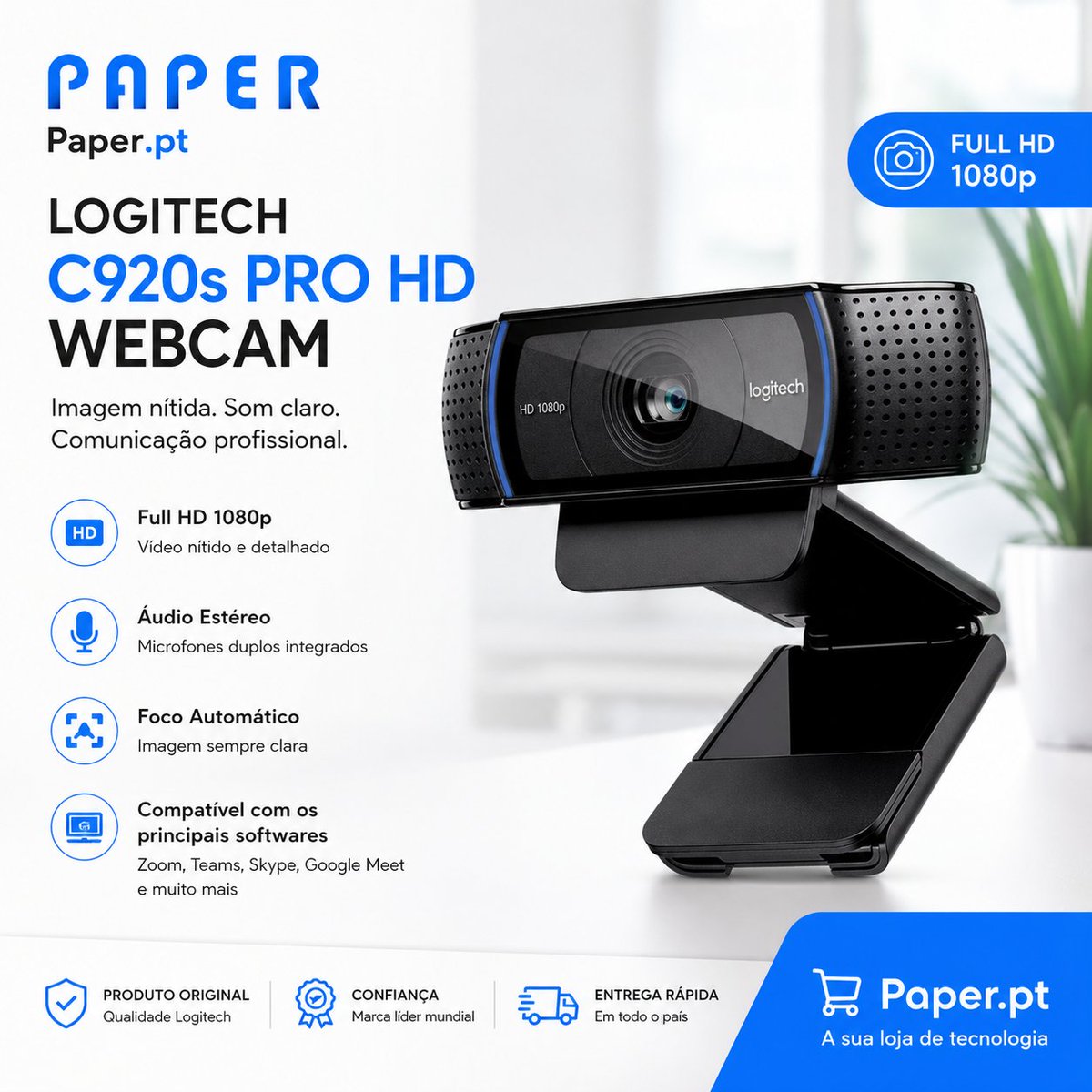 wwwpaperpt's tweet photo. 📹 A tua imagem merece estar à altura da tua comunicação!

✅ Full HD 1080p
✅ Foco automático
✅ Microfone incorporado
✅ Ligação USB 2.0
✅ Suporte incluído
✅ Compatível com computador

🛒 Descobre este produto na https://t.co/uCi6baHpbC https://t.co/R231luk1zH