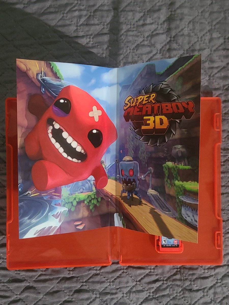 DragonMstrAlex's tweet photo. New pickup! Super Meat Boy 3D from @SuperMeatBoy @HeadupGames @SluggerflyDev @PMStudiosUSA. Comes with some nice inlay art! Did anyone else pick this one up? Have you played any games in the series? #SwitchCorps https://t.co/JQd96B97QA