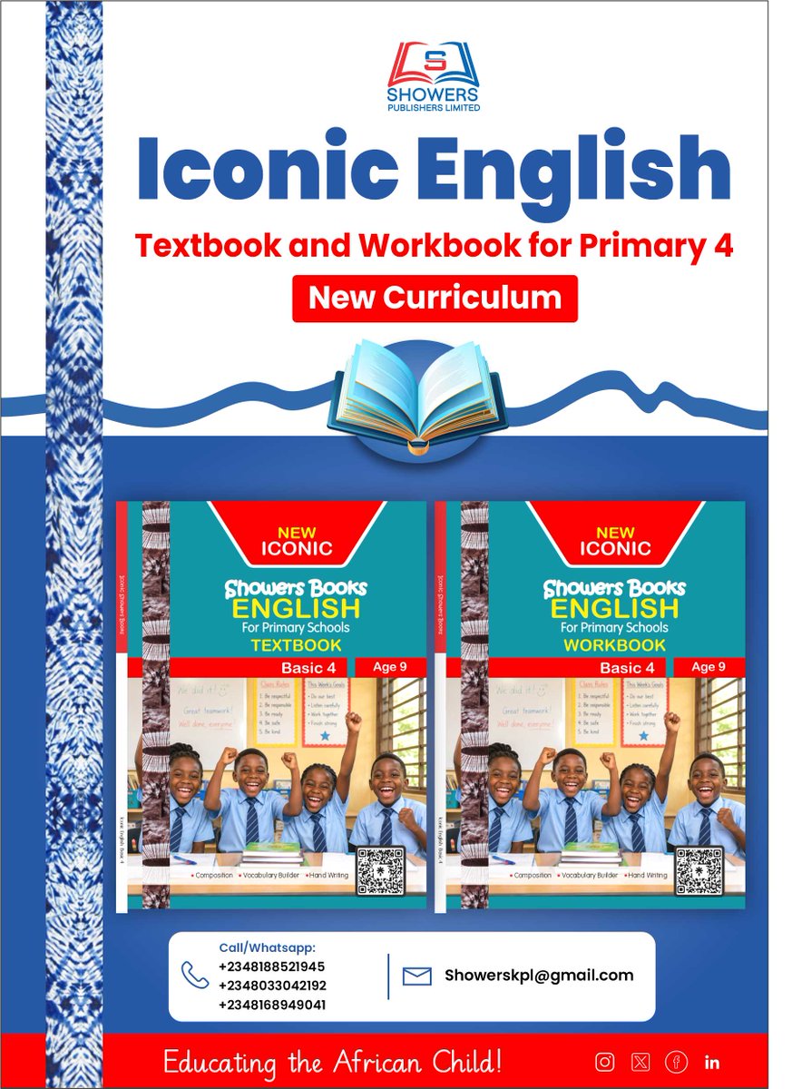 ShowersPl's tweet photo. The Iconic English Textbook &amp; Workbook for Primary 4 is carefully developed in line with the New Curriculum to help pupils build confidence and excel in English. https://t.co/QKrbsDUyuJ