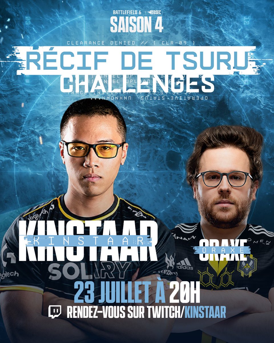 Kinstaar's tweet photo. À l’occasion de la nouvelle saison 4 de Battlefield 6, on se retrouve ce soir de 20H00 à 23H00 pour faire des défis avec @oraxe_ 

Clés BF6 multijoueur à gagner durant le live ! @BattlefieldEAFR #Battlefield6 

https://t.co/h0roxrfrOI https://t.co/PjLtdFcbi1