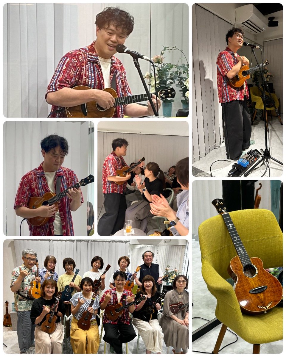 Saitall's tweet photo. 世界を旅するウクレレ奏者 #KYAS さんを初めて秋田にお迎えして、ウクレレ交流会とLIVEが #きまぐれカフェ さんにて開催されました。
今月29日にはKYASさんによるオンラインウクレレワークショップが予定されています。課題曲は大好きなBee Geesの「HowDeepIsYourLove」。こちらも楽しみです。 https://t.co/DpaP3t6FZu