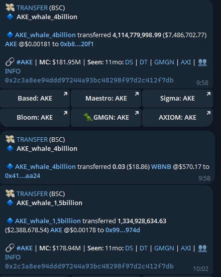 ketamine_tears's tweet photo. And the least one 
And here is my tracking bot alerts today . As you can see the transactions were executed simultaneously 
So, we genuinely  can assume that there's  one entity maybe a team member who runs all that who desires not to be exposed https://t.co/pWEB3DVM8a