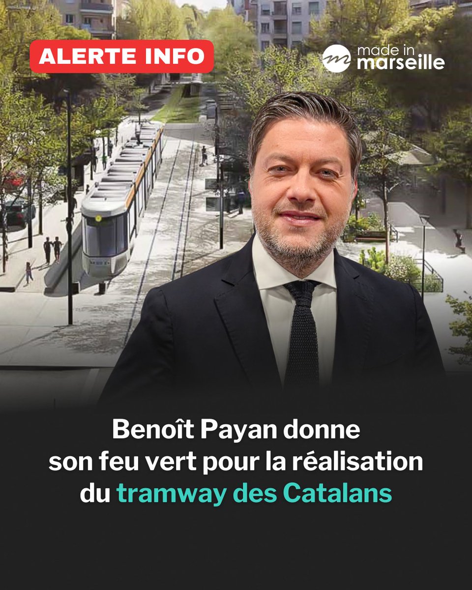 MadeMarseille's tweet photo. 🔴 Le maire de Marseille se positionne pour l'extension du tramway vers les Catalans. Il considère que le projet "peut contribuer à améliorer les déplacements du quotidien".

➡️ https://t.co/mr42gZkYlK https://t.co/MGq33FMHvh