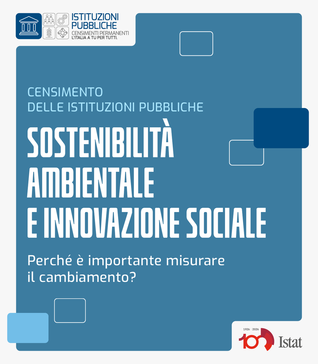 istat_it's tweet photo. 🌱 #Sostenibilità e #InnovazioneSociale sono già realtà nella #PubblicaAmministrazione: migliorano servizi, territori e la nostra qualità della vita, ogni giorno. Scopri come questi temi guidano il #CensimentoPermanenteIstituzioniPubbliche 👉 https://t.co/MtLLlBkWlv
#istat https://t.co/ks9RK7ym26