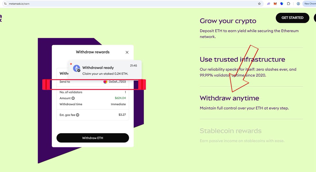 NotAMemeSolana's tweet photo. Found a good runner foxwifmask deployed by
@metamask
CA: 0x197c5dfce725eb4c273b9d15423b1b8817dba0fc 
As you scroll down the front page of the MetaMask website, you can see this wallet and that wallet deployed

Source:  https://t.co/y1pj5Dm8TB

PROOF: https://t.co/14B4NePAVD

launched two tokens. One bonded and reached a $90k market cap, but this one hasn't yet
