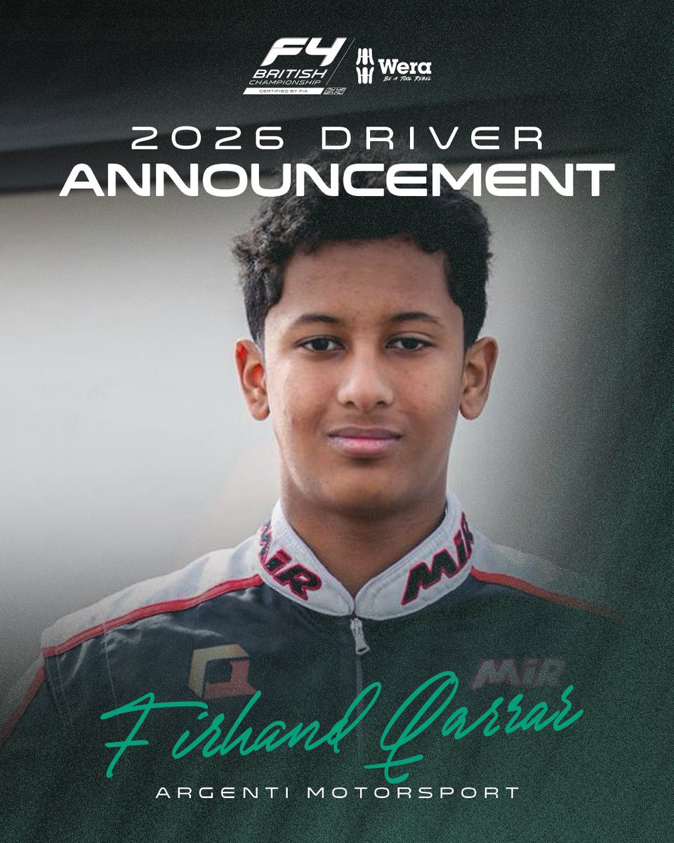 BritishF4's tweet photo. Stepping into British F4 this weekend…

Firhand Qarrar x Argenti Motorsport ✍️

Please give a warm welcome to the Indonesian driver 👏 Selamat Datang 🇮🇩

#BritishF4 https://t.co/0kRysIF2TW