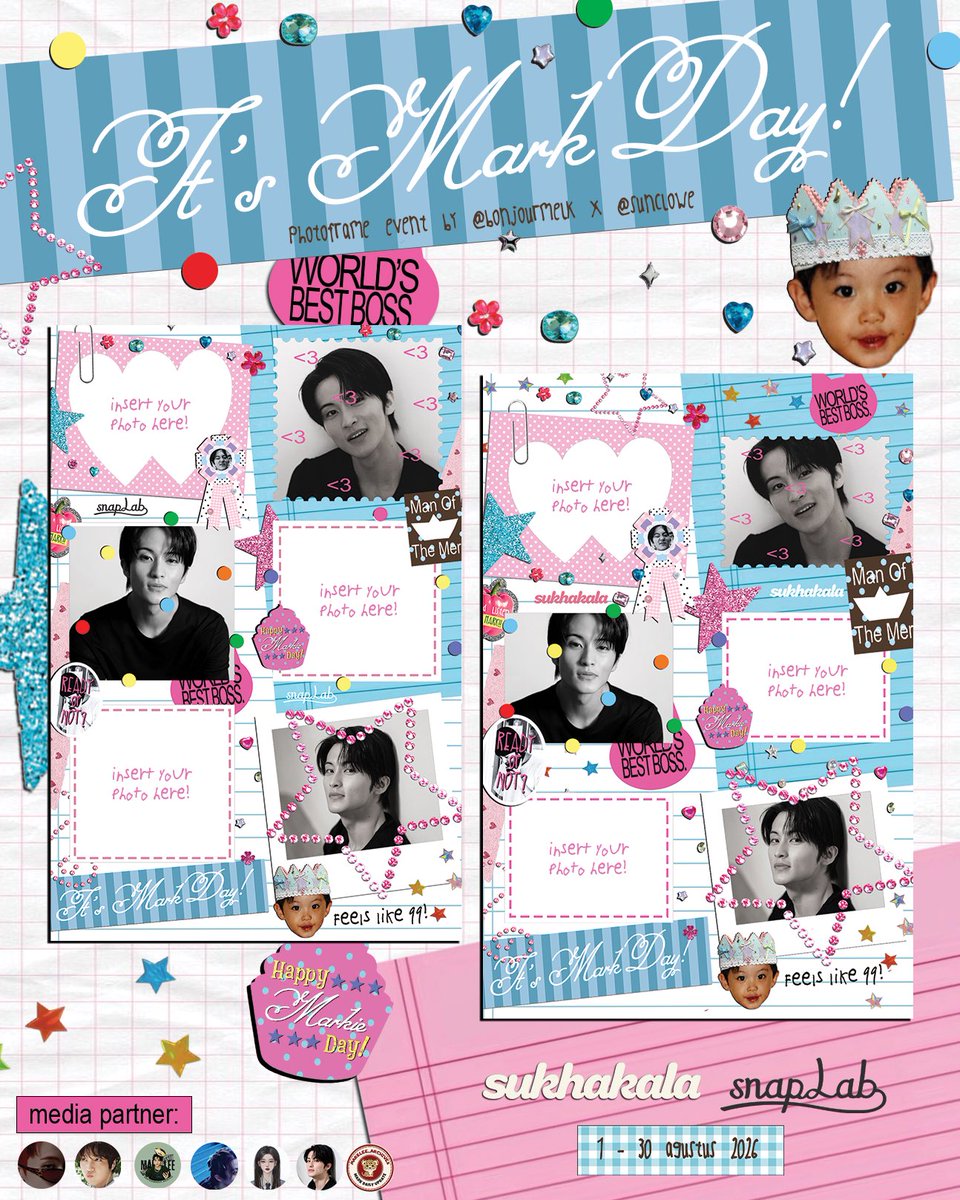 mahaecupid's tweet photo. 27 years of world’s best boss Ⓜ️ark Lee.ᐟ

ㅡ Mark lee birthday photoframe by @bonjourmelk x @suncflowe

📅 1 - 30 Agustus 2026
📍Snaplab
📍sukhakala
 
more details on poster!

Don’t forget to tag us and use
#27yearsofBossMark https://t.co/7JFGdKTwaX