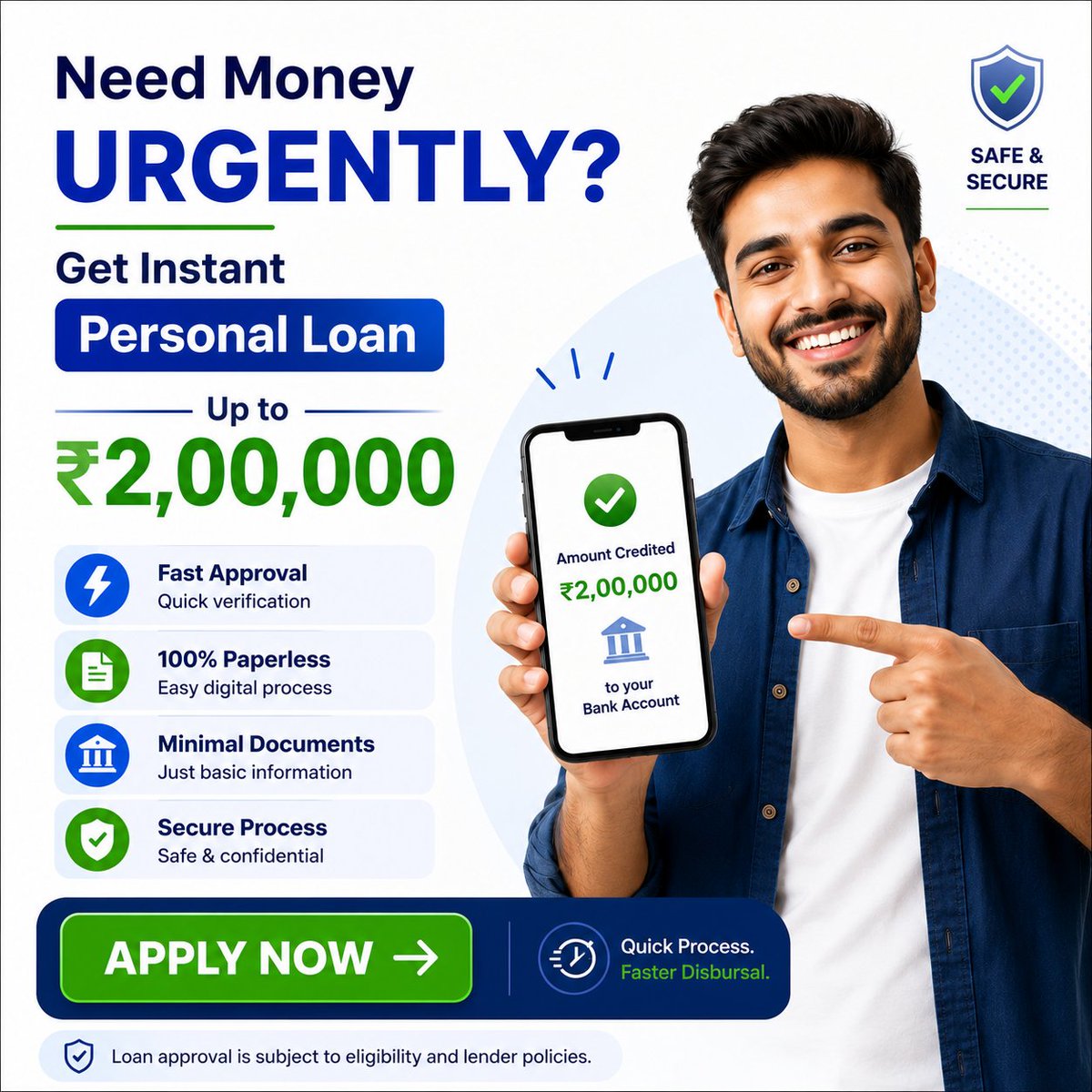 CardExpert_IN's tweet photo. 💰 Need Money Urgently? 
Apply for a Personal Loan Up to ₹2 Lakhs