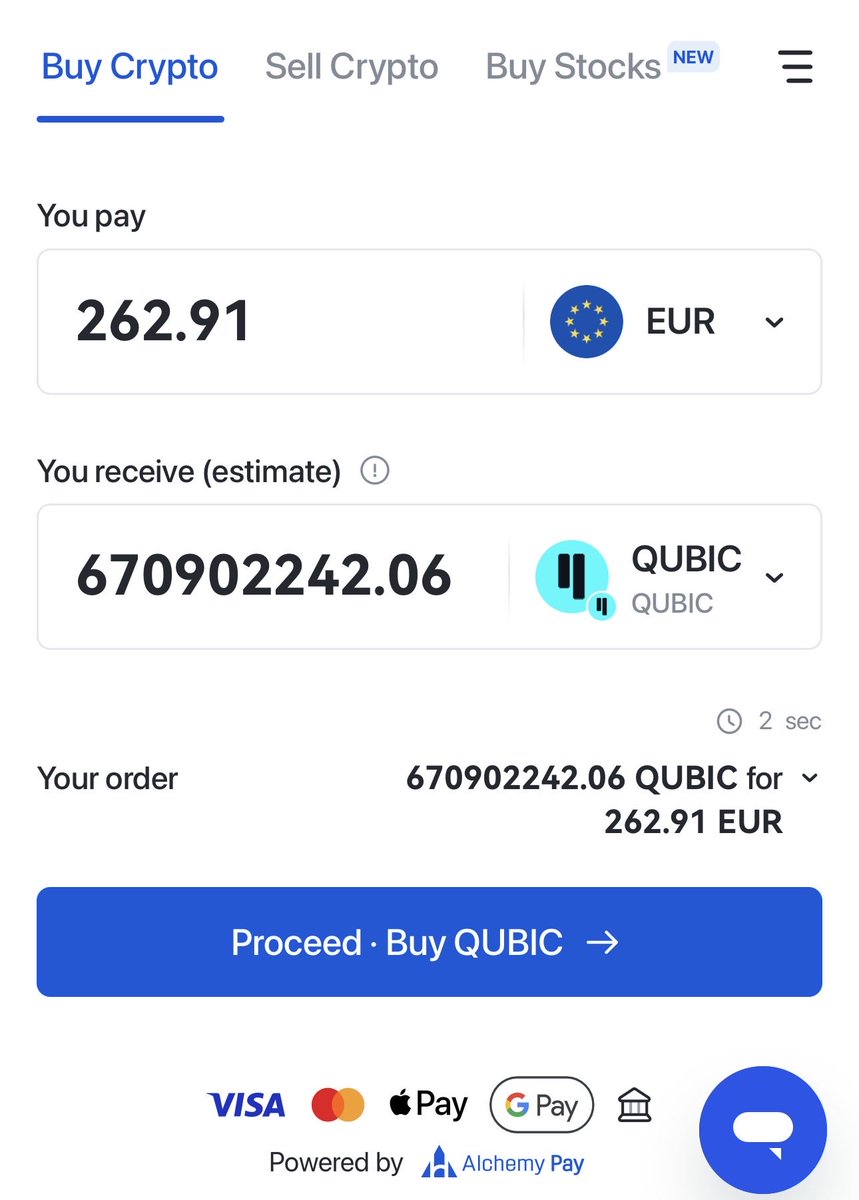 Primequbic's tweet photo. 🚨 The biggest barrier to mass adoption just disappeared.

Buying $QUBIC is now as simple as buying anything online.

💳 Visa
💳 Mastercard
📱 Apple Pay
📱 Google Pay
🏦 Bank Transfer

Available in 173 countries through Alchemy Pay.

For years, entering crypto meant:
❌ Creating exchange accounts
❌ Multiple transfers
❌ Complex onboarding

Now?

Open the page.
Choose your payment method.
Buy QUBIC.

That’s it.

This may not sound revolutionary to early adopters.

But for the next millions of users, simplicity is everything.

CFB talked months ago about removing friction between traditional finance and Qubic.

Today, another piece of that vision is live.

Infrastructure first.
Adoption follows.

The easiest way to onboard the world isn’t by explaining crypto.

It’s by making people forget they’re using it.

Qubic keeps removing barriers.