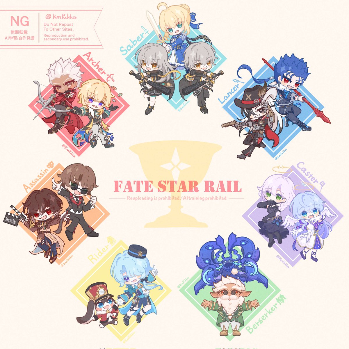 KmPukka's tweet photo. #スターレイルxFate
Fateコラボ第2弾おめでとう！！
第1弾の各陣営のみんなでお祝い🏆✨ https://t.co/F2C7hMBTwY