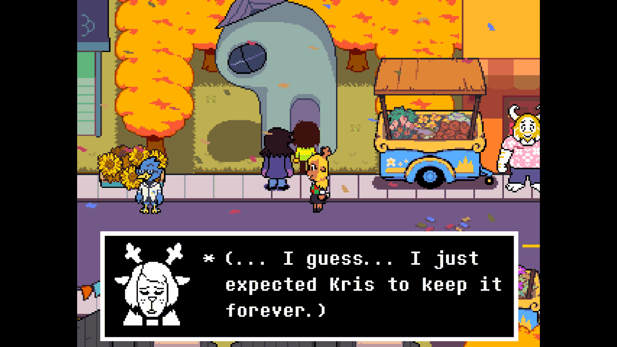 MisuTheMeowMeow's tweet photo. So I was replaying Deltarune since I completely ignored the eggs on my first normal ruote run, and kept Tenna with me until the festival, then gave it away in front of Noelle. She gets reaaaaally upset about it (?)
What does she mean "just in case"? :'C https://t.co/usEFfkFYrD