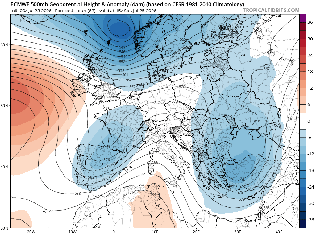 alexmegapc's tweet photo. Un mapa molt car de veure amb l'estiu que portem, ni que sigui uns dies (de dissabte a dilluns/dimarts) toca gaudir-lo, seguiment de les tempestes especialment meitat nord que poden ser molt fortes, ja veurem encara discrepància dels models si més afectació dissabte o diumenge. #meteo