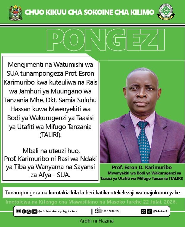 SokoineU's tweet photo. Pongezi https://t.co/A4hGNBVYLP