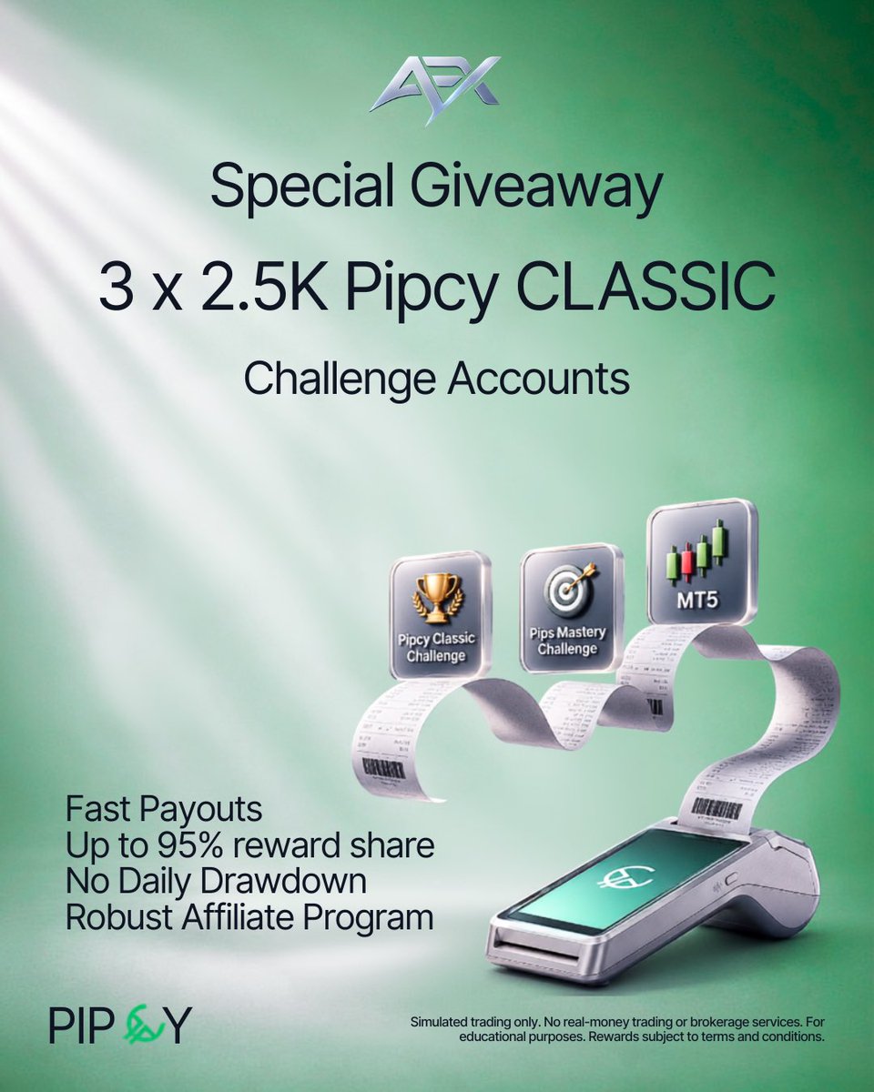 empirialprops's tweet photo. 🎉 Pipcy Giveaway – How to Enter

✅ Follow @Pipcy_com & @anuraj_fx
✅ Sign up using our referral link: https://t.co/uQqoPjJVQ4
✅ Like ❤️ & Repost 🔄 this giveaway post
✅ Tag 3 trader friends in the comments (more valid comments = more chances to win, please don’t spam)

🔥 We’re proud to be an Official Rising Partner of Pipcy!

💸 Don’t forget to use code: ANURAJ for exclusive discounts and offers on your Pipcy purchase.

 🏆 Winners will be selected after 2 days and announced on our Discord server.

Good luck to everyone! 🍀