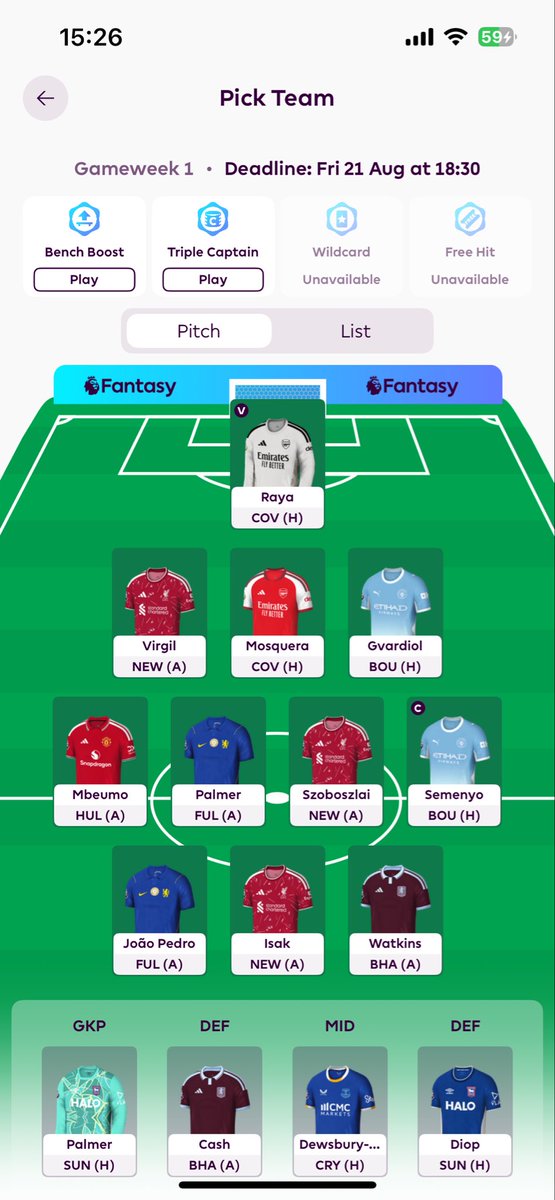 cheesepole1's tweet photo. @FPL_TomHadley No Haaland, Bruno or Gabriel draft, thought? https://t.co/DLFlRYO5bK