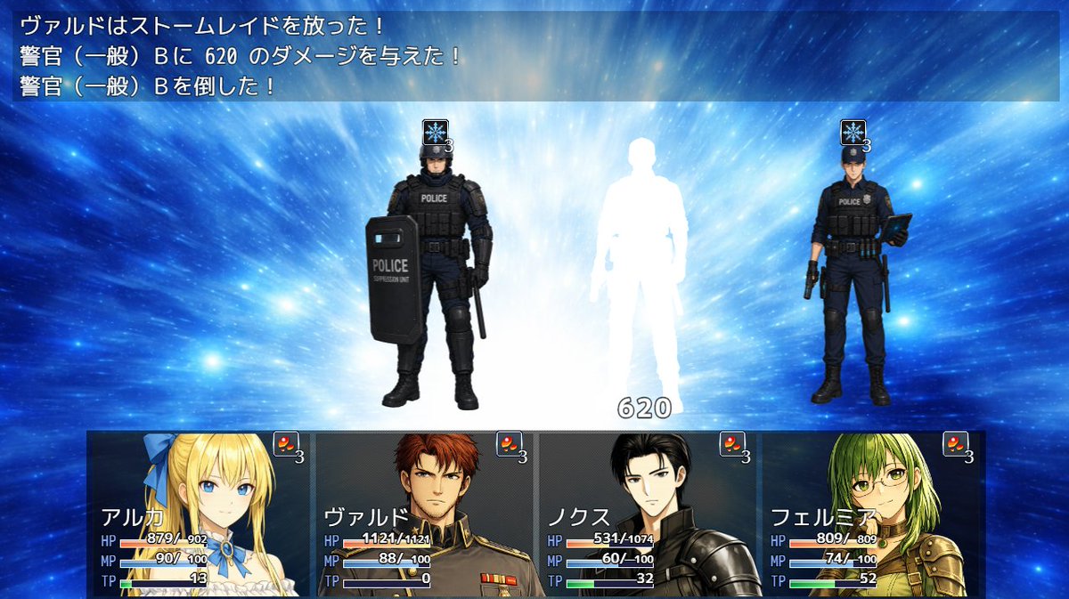 ainra119o's tweet photo. 【ゲーム制作】#アルセレ　#RPGツクールMZ
7章、第2区画・下層を作成中。
味方に新技実装、上層以降の展開も準備中。
対立勢力も一枚岩ではないことがわかるパートです。
暑くて製作速度が低下してますが私は生きてます。 https://t.co/xnwsSvHATT