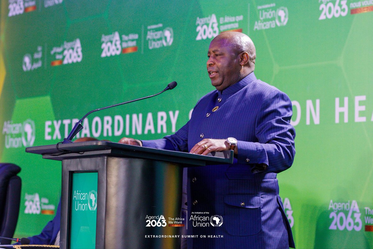 AU_HHS's tweet photo. “Africa has the knowledge, the institutions and the political will to shape its own health future.
Our responsibility now is to turn today's commitments into measurable results that improve the lives of every African.
- H.E @GeneralNeva
President of Burundi🇧🇮
#AfHealthSummit https://t.co/yfqWRaaNZO