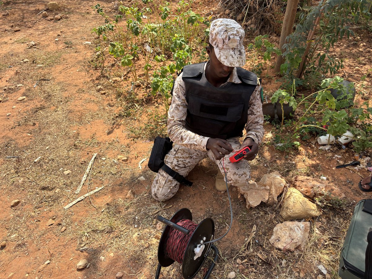 UNMAS's tweet photo. 📌In Beletweyne, Somalia, UNMAS/@UNSOS_ is conducting a vital CMD training for Djibouti peacekeepers serving under @aussom_ 

"This course will significantly enhance our understanding and knowledge of the various types of conventional ammunition used in Somalia," a trainee shared https://t.co/2wM4GVky00