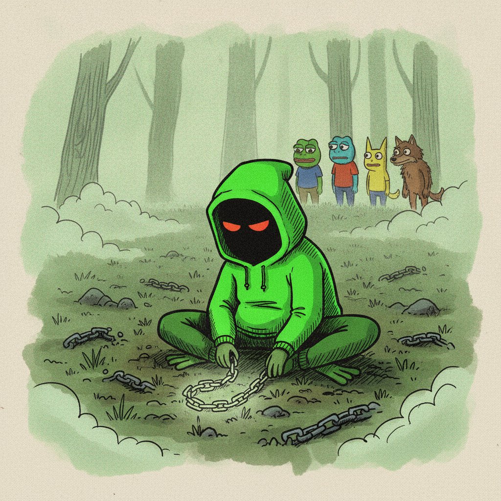 Mystery_RH's tweet photo. what if the reason the hooded frog never spoke in the whole book is because he was waiting for the one chain that didn't need explaining https://t.co/BmXWtQVovd