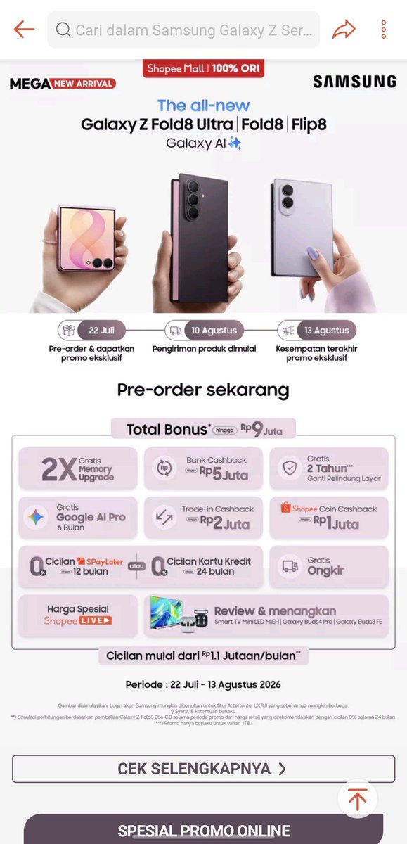 robihan's tweet photo. @ShopeeID Siap cobain #GalaxyZFold8 karena suka banget sama rasio baru layarnya yang nyaman banget untuk nonton konten favorit #GalaxyZFold8xShopee #FoldTheDoubt ❤️ https://t.co/krY6j4hN48