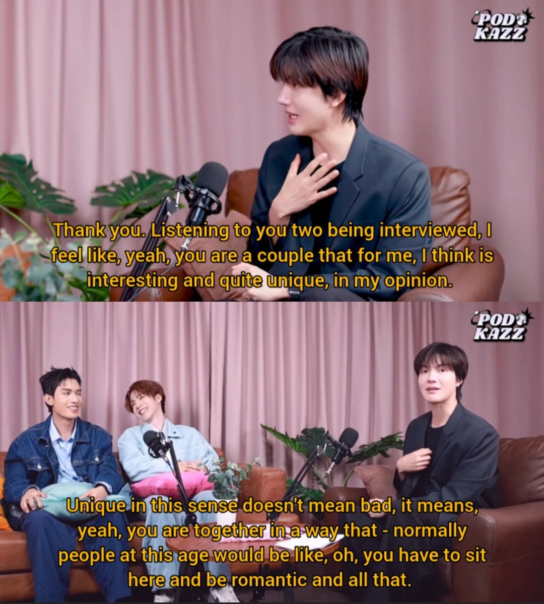siraphopter's tweet photo. loved tong's comments on netjj at the end, how they're a unique/strange pair bc they dont try to act lovey-dovery or sell/fit a certain template and it's why their chemistry feels so natural and effortless imo bc they're just two people who feel free to be themselves together!! https://t.co/WA644X9RgY