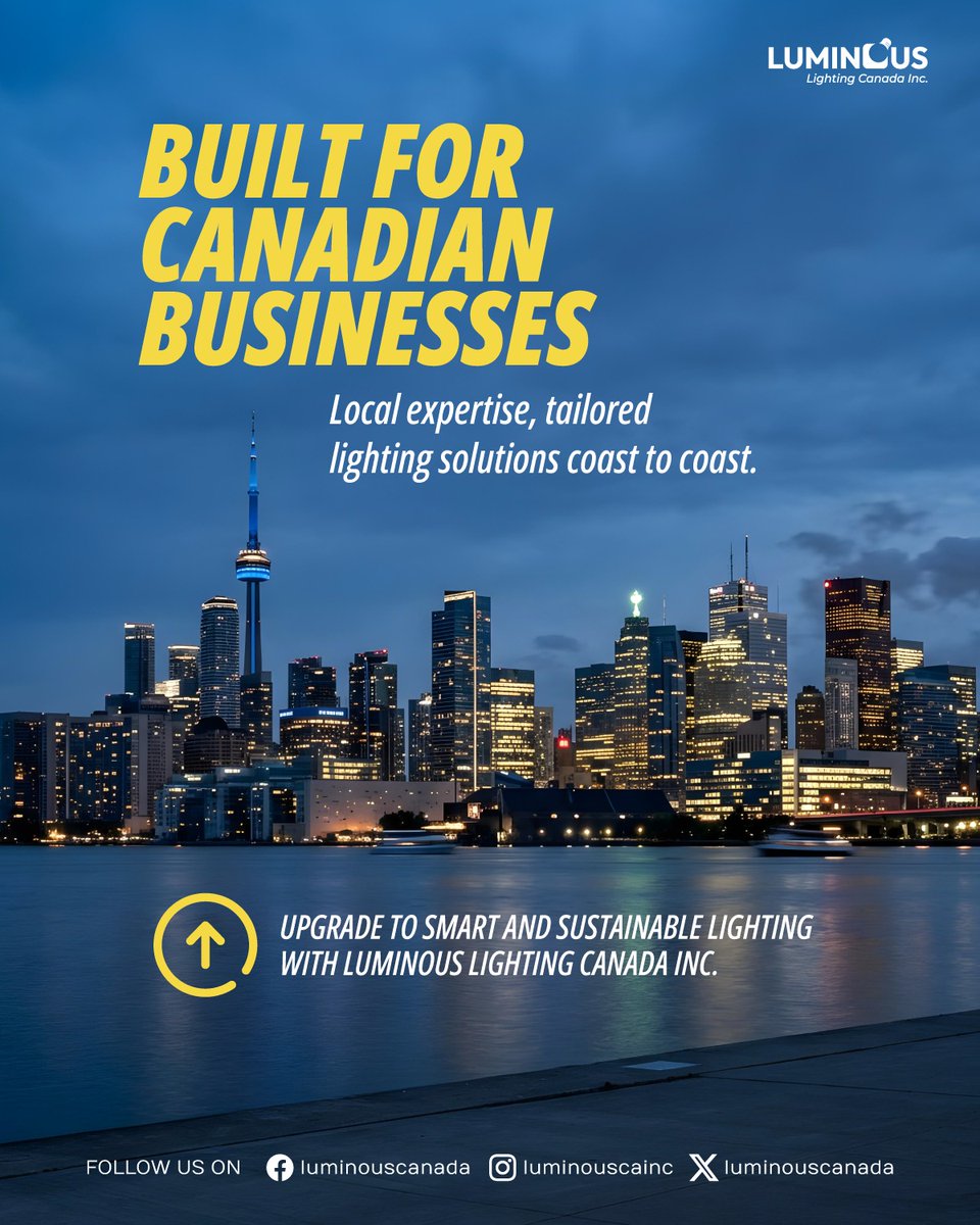 LuminousCanada's tweet photo. Built for Canadian businesses.

Smart lighting solutions designed to help commercial spaces improve efficiency, support sustainability, and create long-term value.

#CanadianBusiness #SmartLighting #EnergyEfficiency #Sustainability #LuminousLightingCanada https://t.co/EpzpRTRqzK