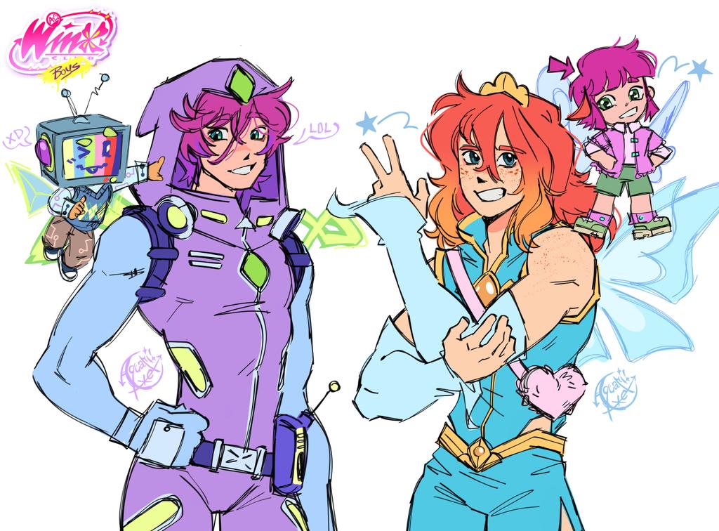 AquariiAxel's tweet photo. Dibujos rápidos del grupo con sus pixies y el tipo de interacciones que tendrían #winxclub https://t.co/e4yY7rUcEk