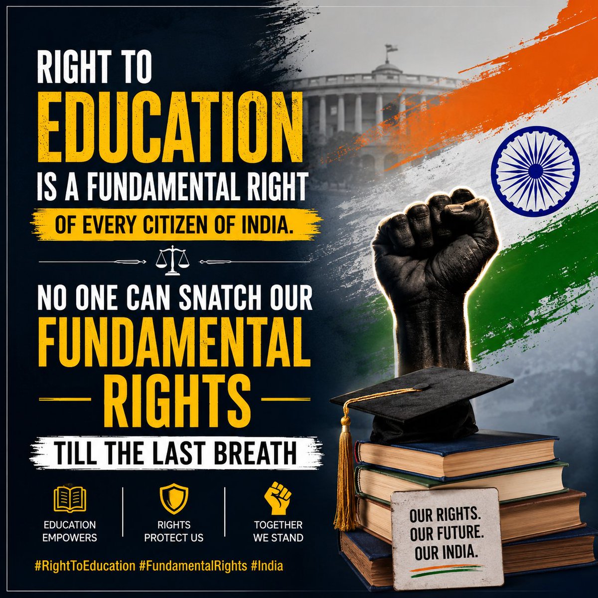 Javid63630's tweet photo. Right to education is fundamental right of every citizen of india.
No one can snatch our fundamental rights till the last breath https://t.co/0sl7qWcFIT