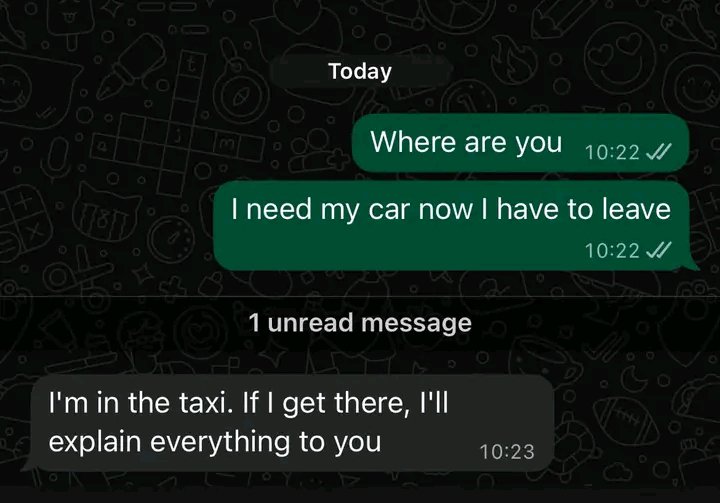 vickifwesh's tweet photo. I hope my car dey inside that taxi with you? 😒 https://t.co/Cso6ilMMeY
