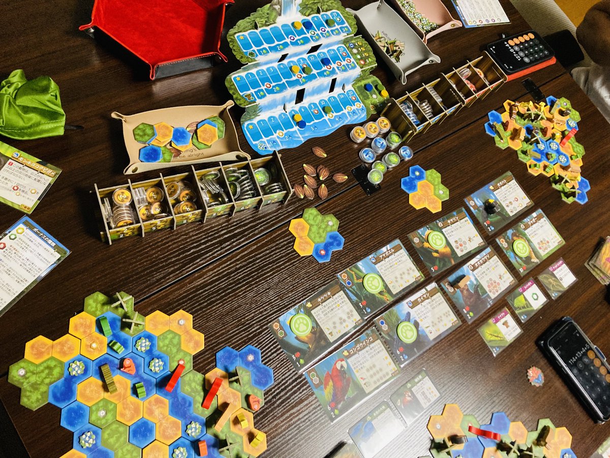 non_board's tweet photo. ライフ・オブ・ジ・アマゾニア

戦略を間違った！
同じ種類の動物を狙った特化型が強い！
って直感で特化してみたけど違った

マスや動物を最大限効率的に使うバランスタイプだ
1つの動物を2匹取ってもコマを共有できないから弱くて、全部の動物を使ってバラけた方が1つのコマで複数の条件達成が望める https://t.co/gmQFnOdQf7