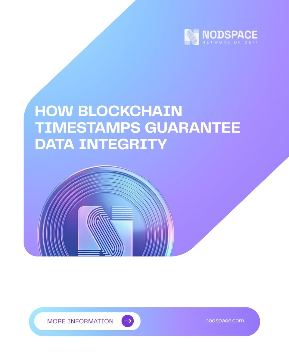 NodspaceLimited's tweet photo. How Blockchain Timestamps Guarantee Data Integrity

Blockchain timestamps play a critical role in preserving the integrity and reliability of distributed ledgers. Every verified block is assigned a timestamp that records when it was added to the blockchain, creating a permanent chronological sequence of network activity.

These timestamps establish the exact order of transactions, making it possible to trace the history of data across the entire blockchain. Since every new block references the previous one, altering historical information would disrupt the entire chain and immediately reveal any unauthorized modification.

Combined with cryptographic hashing, timestamps create an immutable record that cannot be changed without network consensus. This strengthens trust in blockchain systems by ensuring that recorded information remains accurate, verifiable, and tamper-resistant.

Timestamps also improve transparency by allowing participants to independently verify when transactions occurred and in what sequence they were confirmed. This capability is essential for maintaining consistency across decentralized networks.

As blockchain technology continues to evolve, timestamping remains a fundamental mechanism that supports data integrity, strengthens network reliability, and ensures the authenticity of information stored on distributed ledgers.
