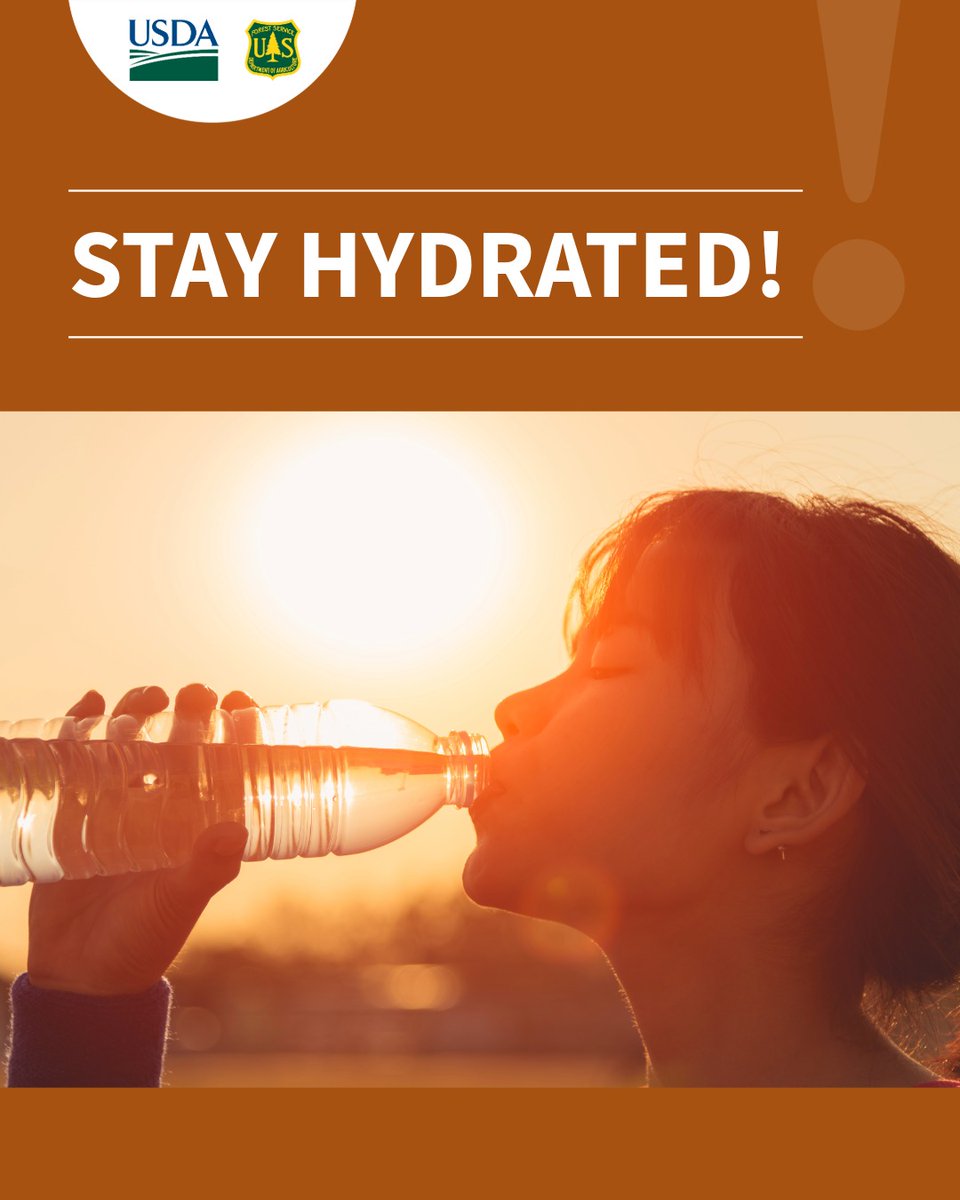 ShawneeNF's tweet photo. Stay safe and hydrated while enjoying your big backyard during   American Adventures Month!

• Drink plenty of water.

• Avoid sugary drinks and alcohol, as they can lead to   dehydration.

Know before you go: https://t.co/tTkmbRuhQw https://t.co/SepNYQz46v
