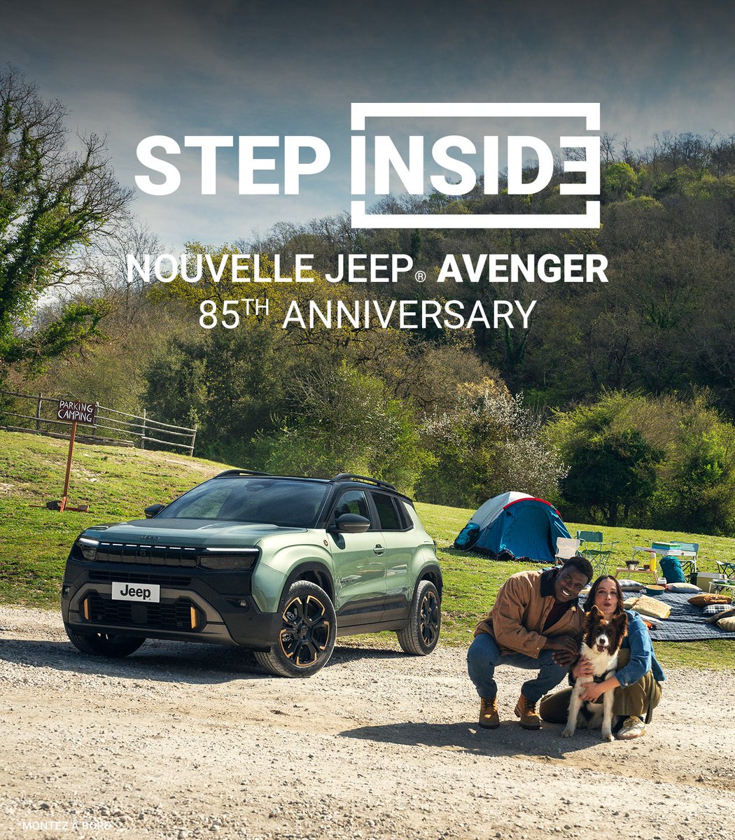 JeepFrance's tweet photo. Quelle meilleure façon de célébrer l’anniversaire de Jeep® que de prendre place à bord de la Nouvelle Jeep® Avenger 85th Anniversary ? Faites défiler pour embarquer. 😉

#Jeep #JeepAvenger #Freedom https://t.co/8Fpf3IBxSZ