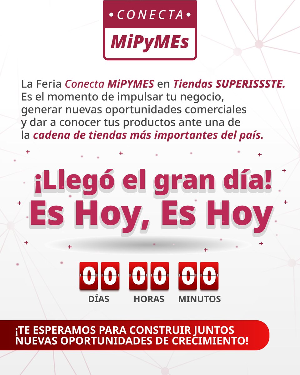 TUSUPERISSSTE's tweet photo. 🚀 ¡Hoy es #ConectaMiPyMEs!

En #SUPERISSSTE impulsamos a las micro, pequeñas y medianas empresas, conectando su talento con nuevas oportunidades de crecimiento. 🤝🇲🇽

#TuProductoEnSUPERISSSTE #HechoEnMexico https://t.co/0CVMZFvXoI