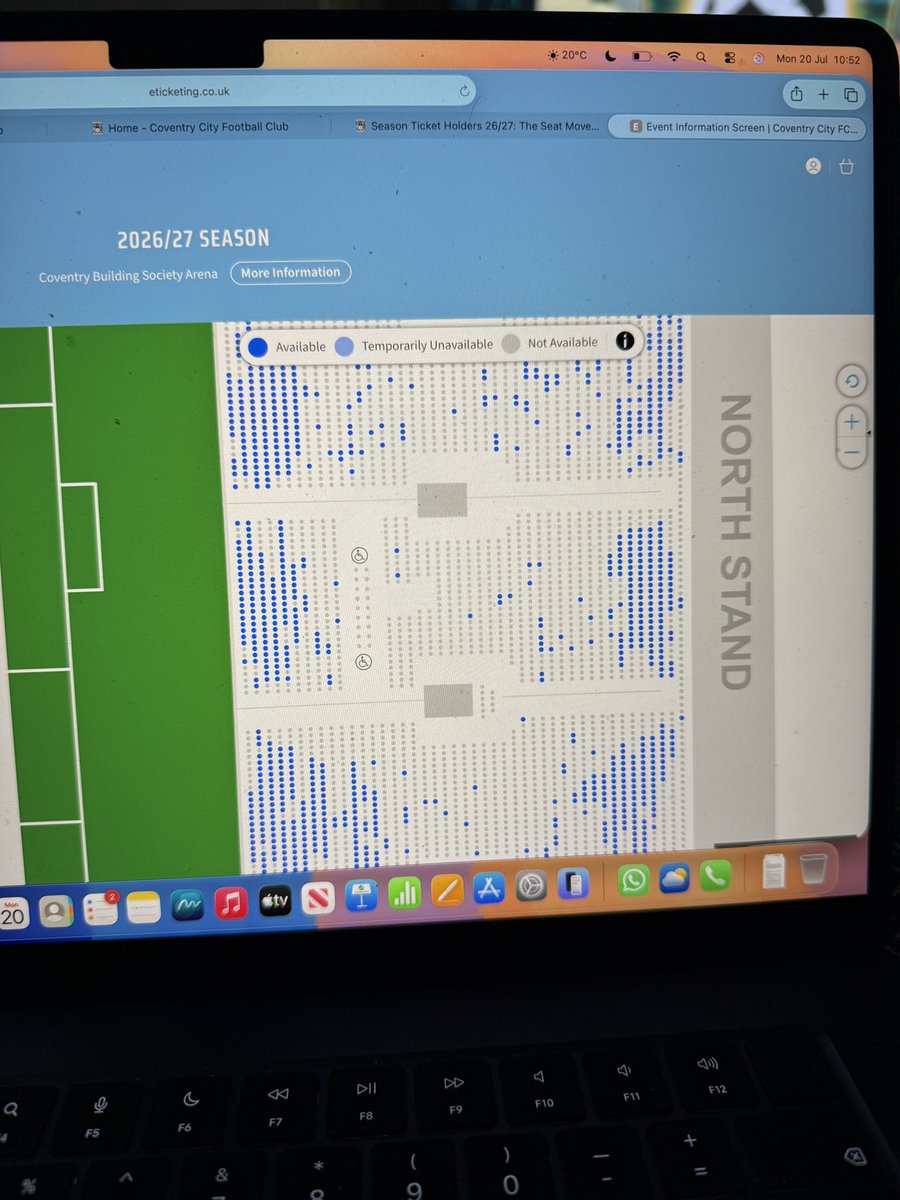 unclejonga's tweet photo. @JaySkyBlueJay84 They never sold out of season tickets mate. Loads didn’t renew due to the pricing. Look how many are left as of today during the seat move period for existing season ticket holders. They’ve just decided to turn the non-renewals into single match tickets. https://t.co/n6FNYNfA24