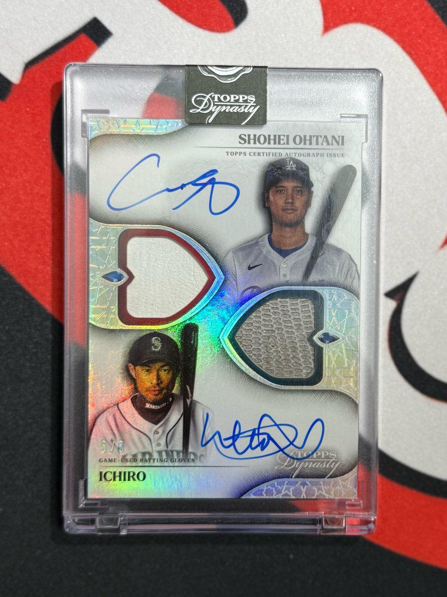 bigbodegasbreak's tweet photo. 🚨This Dynasty Dual Batting-Glove Patch Auto /5 was just pulled! 🚨

Two of the greatest Japanese baseball players to ever grace the diamond are featured on this GAME-USED patch auto 🇯🇵

🏆Championship-Level Ripping ONLY on Big Bodegas Breaks Fanatics Live 🏆 https://t.co/89u2sNCMRy