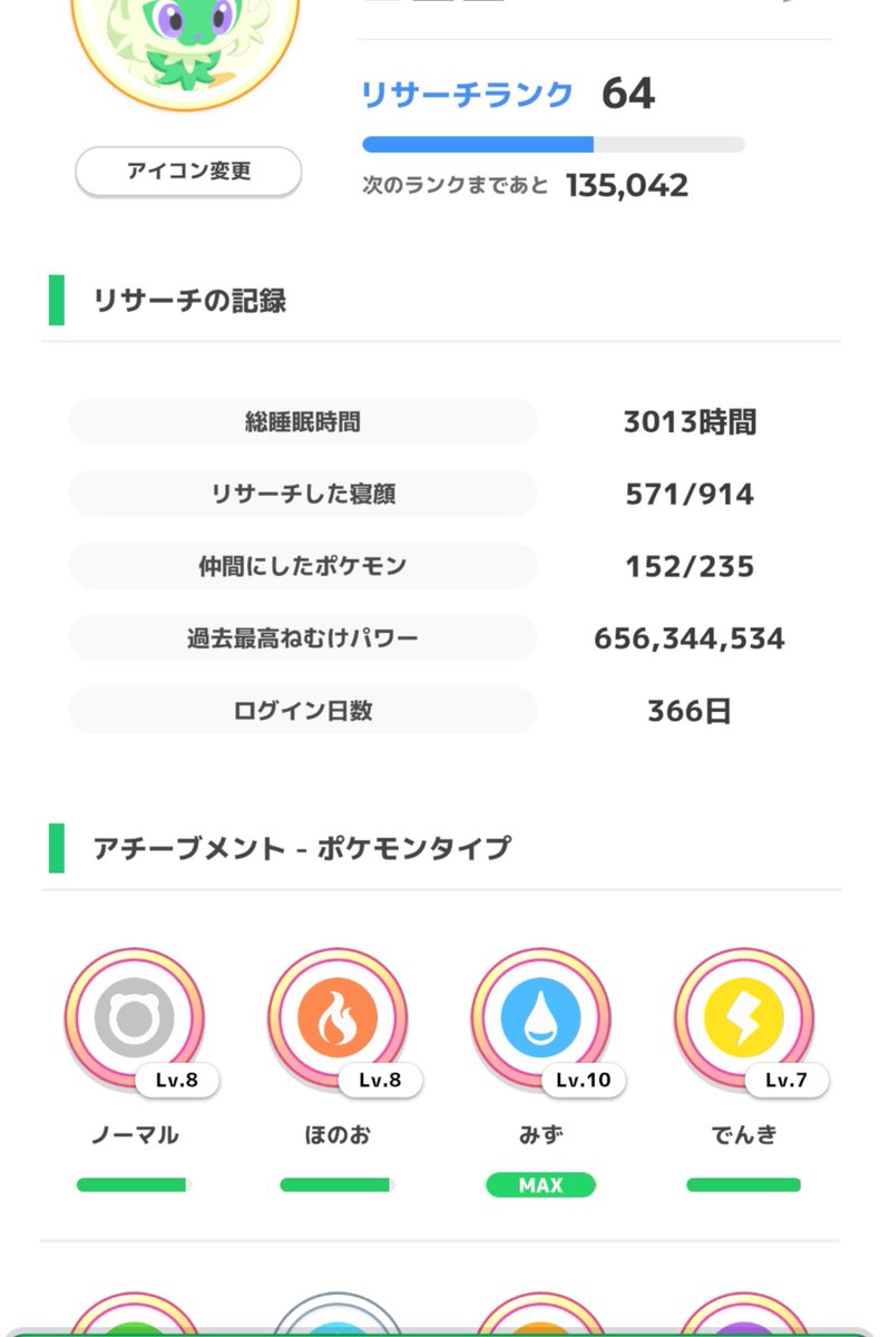 pk30th's tweet photo. #ポケスリ3周年をみんなで

昨年の今日、ポケスリをはじめました
（24日の0時台頃に開始）

リセマラ知らずお迎えしたピカチュウ🌟
この1年、1日も欠かさず睡眠チームにいてもらって
今はこんなに立派に育ってきました

これからもずっと一緒に眠ってもらいます🍀

#ポケモンスリープ https://t.co/hsiXSBgsA6