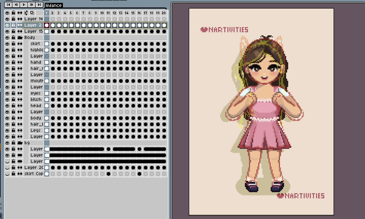 natadebila's tweet photo. Made in aseprite, in total 20 frames.

It's actually just a little part of a longer animation that I'm currently making ☺️ https://t.co/uXLC3Dh6us