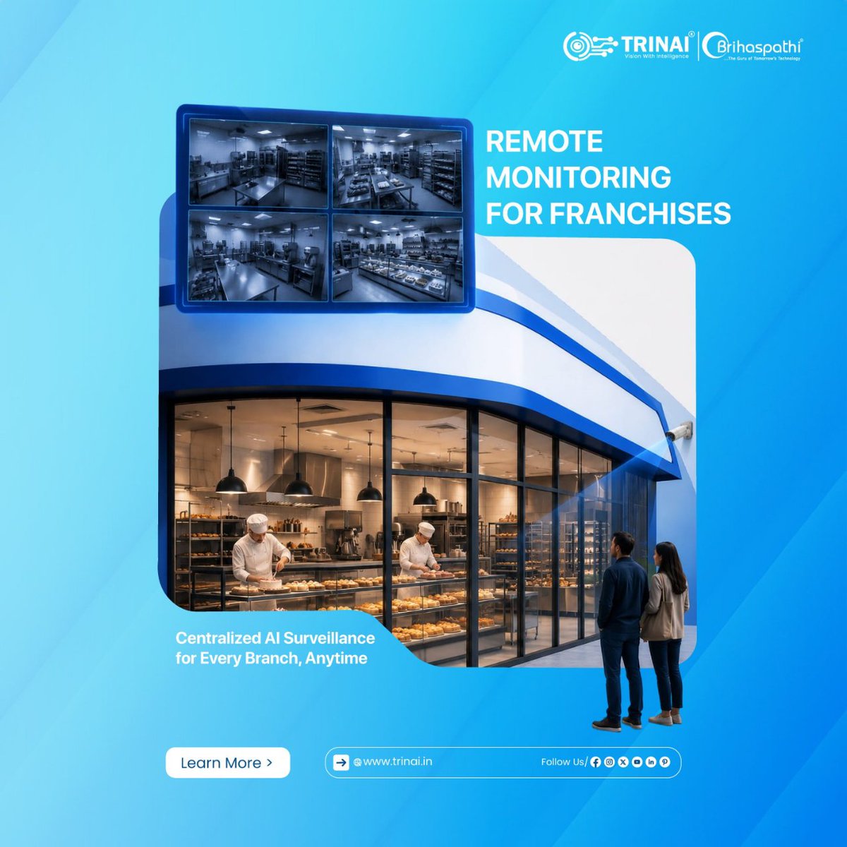 trinai_official's tweet photo. Stay connected with all your franchise locations through Remote Monitoring. Get real-time CCTV access, enhance security, ensure operational consistency, and make smarter business decisions from a single dashboard.
https://t.co/gV9L4qmLMv
#FranchiseSecurity #CCTVSolutions #Trinai https://t.co/SuPs0Gaxbh