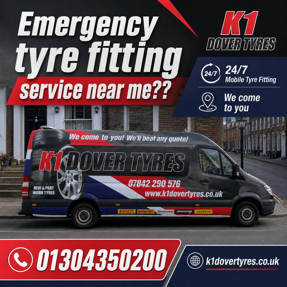 k1dovertyres's tweet photo. Flat tyre or urgent replacement needed? K1 Dover Tyres offers fast 24/7 emergency mobile tyre fitting at your home, workplace or roadside location.

📞 01304 350200

🌐 https://t.co/7NC9Alhuou

#MobileTyreFitting #EmergencyTyres #DoverTyres https://t.co/0PH45pTc08