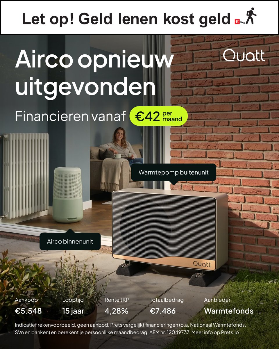 quatt_nl's tweet photo. Wil je je huis koelen zonder een dure airco-installatie? ❄️
Met Quatt Chill koel én verwarm je via je bestaande radiatoren, terwijl je de investering vanaf een vast maandbedrag financiert. Bereken jouw maandlast en ontdek of Chill bij jouw woning past.